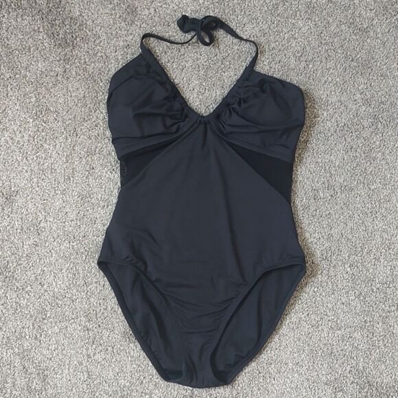 New With Tag Bleu Rod Beattie Size 6 Don't Mesh With Me One-piece Black Swimsuit - Picture 5 of 12